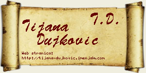 Tijana Dujković vizit kartica
